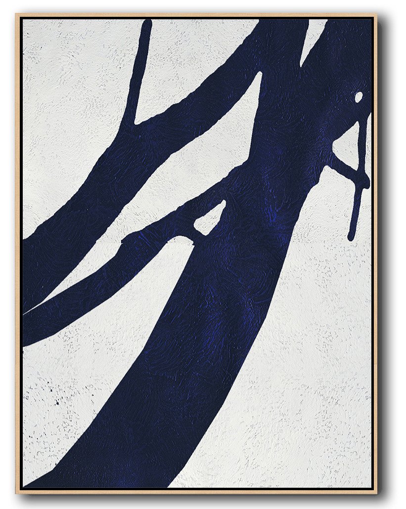 Navy Blue Minimalist Art #NV195B - Click Image to Close